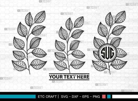 Leaves Monogram, Leaves Silhouette, Leaves SVG, Plants Svg, Autumn Leaves Svg, Tropical Leaves Svg, Monstera Svg, Fall Leaf Svg, SB00504 SVG ETC Craft 