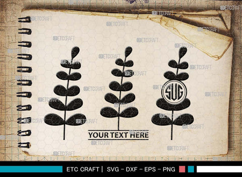 Leaves Monogram, Leaves Silhouette, Leaves SVG, Plants Svg, Autumn Leaves Svg, Tropical Leaves Svg, Monstera Svg, Fall Leaf Svg, SB00504 SVG ETC Craft 