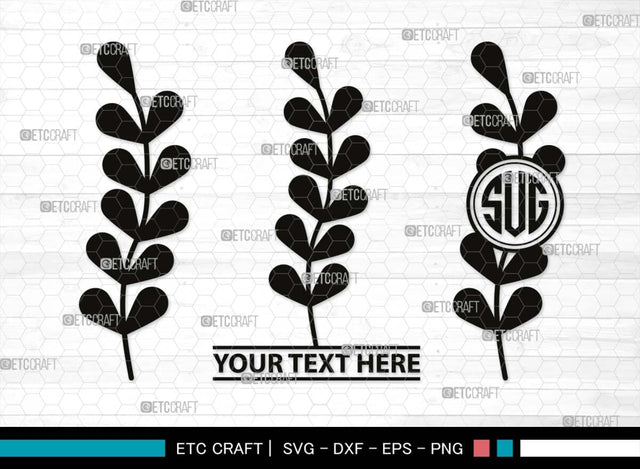 Leaves Monogram, Leaves Silhouette, Leaves SVG, Plants Svg, Autumn Leaves Svg, Tropical Leaves Svg, Monstera Svg, Fall Leaf Svg, SB00504 SVG ETC Craft 