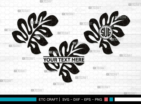 Leaves Monogram, Leaves Silhouette, Leaves SVG, Plants Svg, Autumn Leaves Svg, Tropical Leaves Svg, Monstera Svg, Fall Leaf Svg, SB00504 SVG ETC Craft 