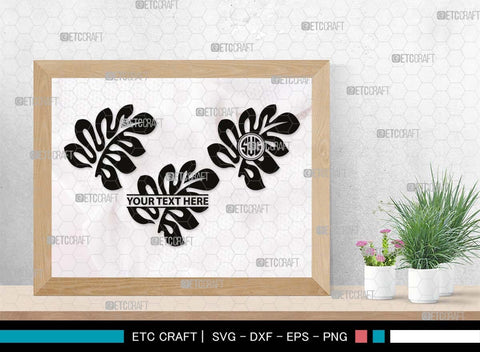 Leaves Monogram, Leaves Silhouette, Leaves SVG, Plants Svg, Autumn Leaves Svg, Tropical Leaves Svg, Monstera Svg, Fall Leaf Svg, SB00504 SVG ETC Craft 
