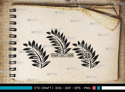 Leaves Monogram, Leaves Silhouette, Leaves SVG, Plants Svg, Autumn Leaves Svg, Tropical Leaves Svg, Monstera Svg, Fall Leaf Svg, SB00504 SVG ETC Craft 