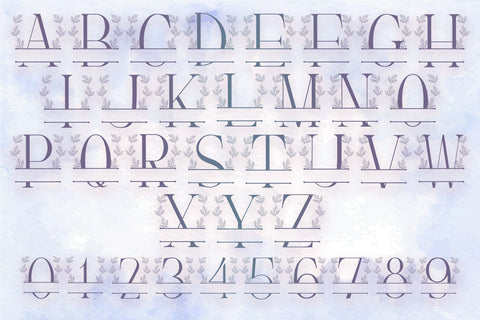Leaves Wreath Monogram Line Font Dm Letter Studio 