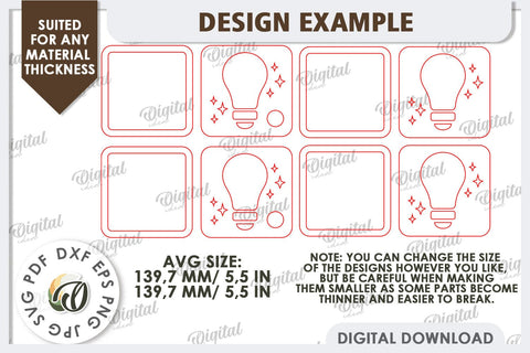 Led Nightlights Laser Cut Bundle. Wooden Led Table Lamps SVG SVG Evgenyia Guschina 