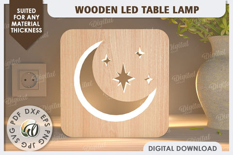Led Nightlights Laser Cut Bundle. Wooden Led Table Lamps SVG SVG Evgenyia Guschina 