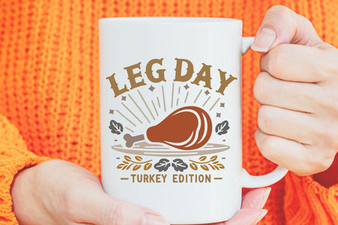 Leg Day Turkey Edition| Funny Thanksgiving SVG Cutting Files. SVG CosmosFineArt 