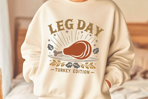 Leg Day Turkey Edition| Funny Thanksgiving SVG Cutting Files. SVG CosmosFineArt 