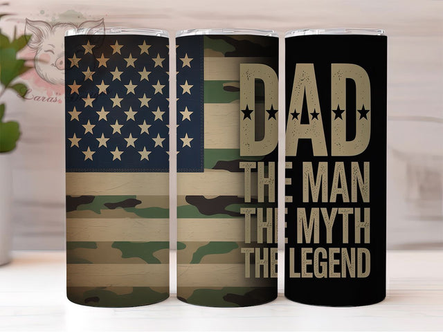 Legendary Hunting Dad Tumbler, Hunting Dad Tumbler, Camo Dad Present, Military Dad Gift, Patriotic Father Cup, Legendary Dad Design, Camouflage Gift Sublimation Lara' s Designs 