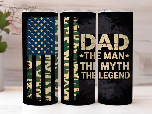 Legendary Hunting Dad Tumbler, Hunting Dad Tumbler, Camo Dad Present, Military Dad Gift, Patriotic Father Cup, Legendary Dad Design, Camouflage Gift Sublimation Lara' s Designs 