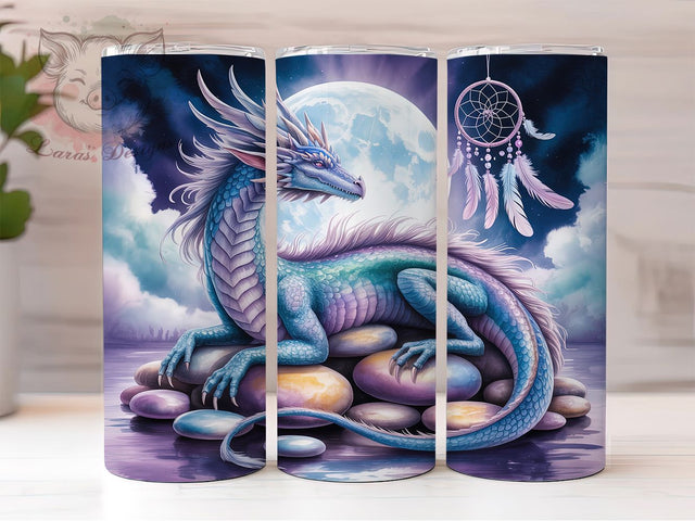 Legendary Magical Fantasy Dragon Tumbler, Fantasy Dragon Wrap, 20oz Tumbler Sublimation, Legendary Dragon Art, Magical Dragon Design, Epic Dragon Tumbler, Enchanted Dragon Wrap Sublimation Lara' s Designs 