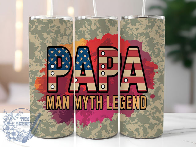 Legendary Patriotic Dad Tumbler, Fathers Day Present, Patriotic Dad Design, Grandfather Gift Cup, Dad Legend Gift, American Father Cup, Sublimation Template Sublimation ToriDesigns 