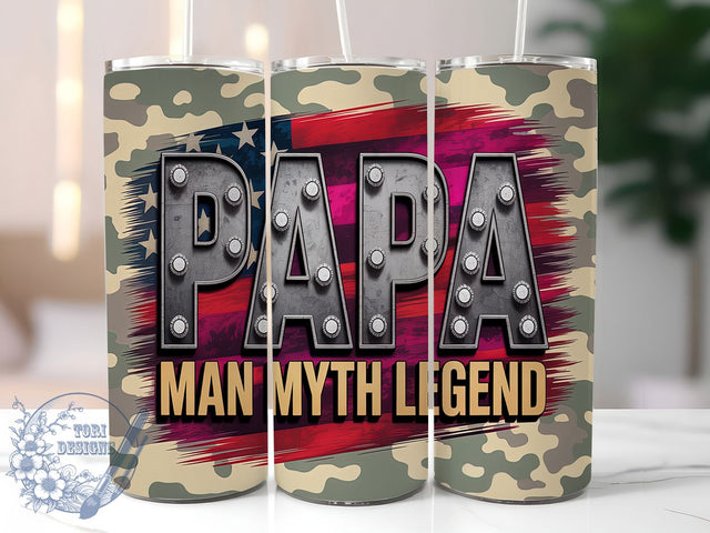 Legendary Patriotic Dad Tumbler, Fathers Day Present, Patriotic Dad Design, Grandfather Gift Cup, Dad Legend Gift, American Father Cup, Sublimation Template Sublimation ToriDesigns 