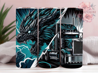 Legendary & Powerful Trucker Dragon Tumbler, Mythical Trucker Sublimation, 20oz Dragon Lover Gift, Badass Trucker Tumbler, Fantasy Truck Wrap, DIY Dieselpunk Tumbler Sublimation Li Zamperini 