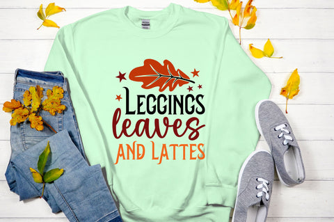 Leggings leaves and lattes svg design SVG Regulrcrative 