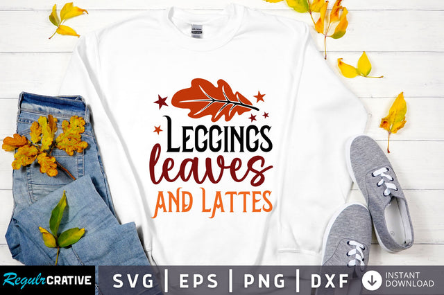 Leggings leaves and lattes svg design SVG Regulrcrative 