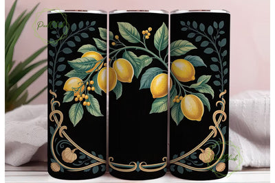Lemon Art Nouveau 20oz Tumbler Wrap Sublimation PixelChick 
