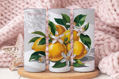 Lemon Blossom 20oz Tumbler Wrap Sublimation DesignSVG 