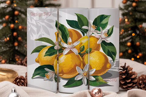 Lemon Blossom 20oz Tumbler Wrap Sublimation DesignSVG 