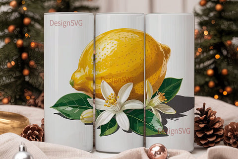 Lemon Blossom 20oz Tumbler Wrap Sublimation DesignSVG 