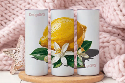 Lemon Blossom 20oz Tumbler Wrap Sublimation DesignSVG 
