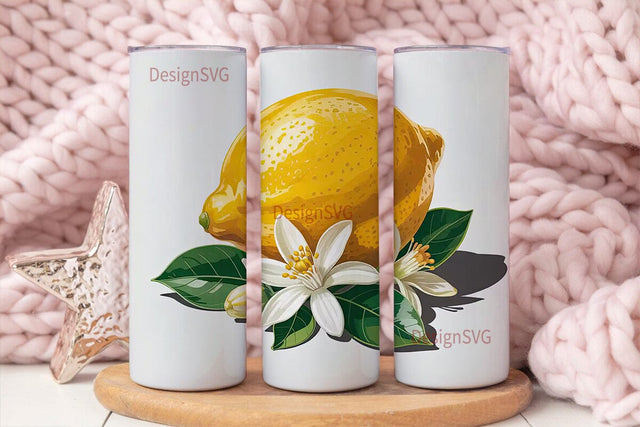 Lemon Blossom 20oz Tumbler Wrap Sublimation DesignSVG 