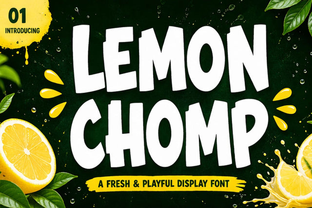 Lemon Chomp | Fresh and Playful Display Font Font Mozzatype 