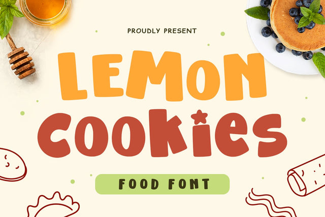 Lemon Cookies - Food Font Font Mozarella 