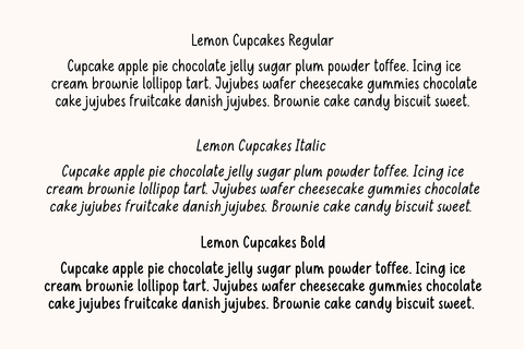 Lemon Cupcakes Font Cotton White Studio 