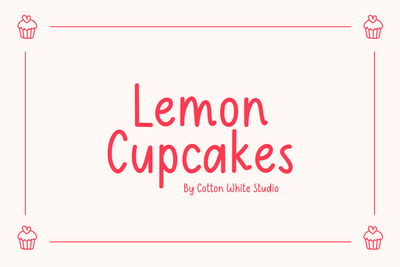 Lemon Cupcakes Font Cotton White Studio 