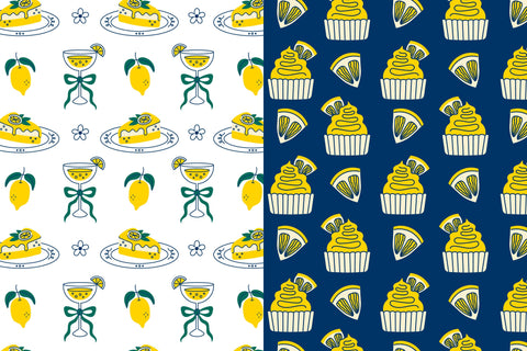 Lemon Food & Drink Seamless Patterns & Digital Papers Digital Pattern Rin Green 