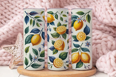 Lemon Garden 20oz Tumbler Wrap Sublimation DesignSVG 