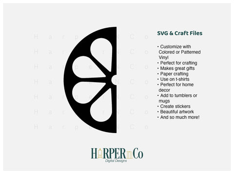Lemon Half Outline 3 SVG PNG Cut EPS File SVG HarperNCo 