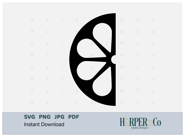 Lemon Half Outline 3 SVG PNG Cut EPS File SVG HarperNCo 