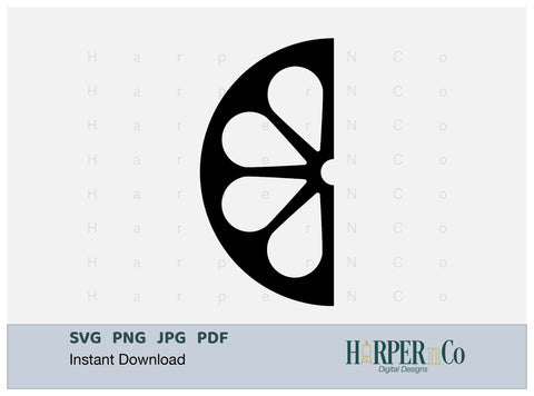 Lemon Half Outline 3 SVG PNG Cut EPS File SVG HarperNCo 