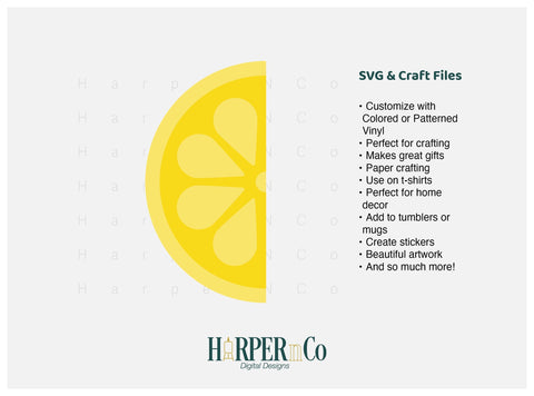 Lemon Half SVG PNG Cut EPS File SVG HarperNCo 