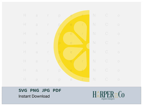 Lemon Half SVG PNG Cut EPS File SVG HarperNCo 