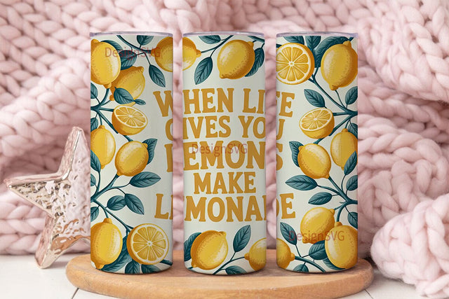Lemon Lemonade Tumbler Wrap Sublimation DesignSVG 