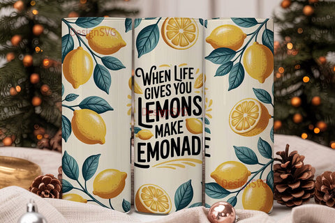 Lemon Lemonade Tumbler Wrap Sublimation DesignSVG 