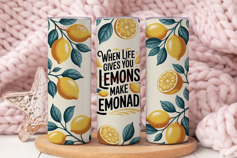 Lemon Lemonade Tumbler Wrap Sublimation DesignSVG 