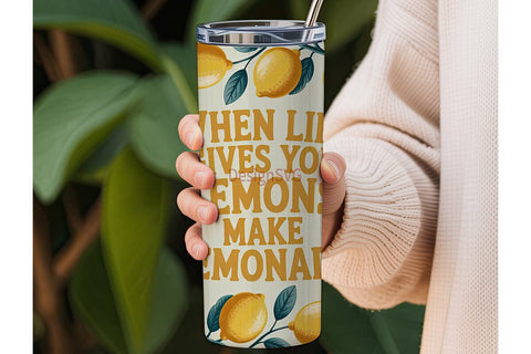 Lemon Lemonade Tumbler Wrap Sublimation DesignSVG 