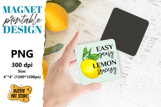 Lemon magnet printable. Easy peasy lemon squeezy magnet PNG Sublimation Yustaf Art Store 