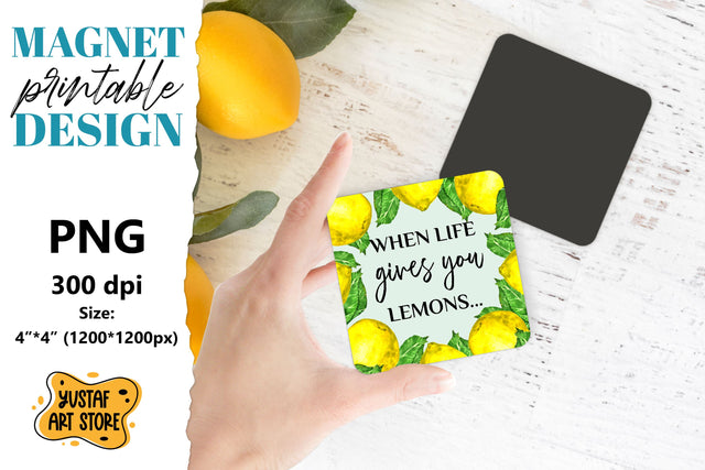 Lemon magnet printable. When life gives you lemons.. Sublimation Yustaf Art Store 