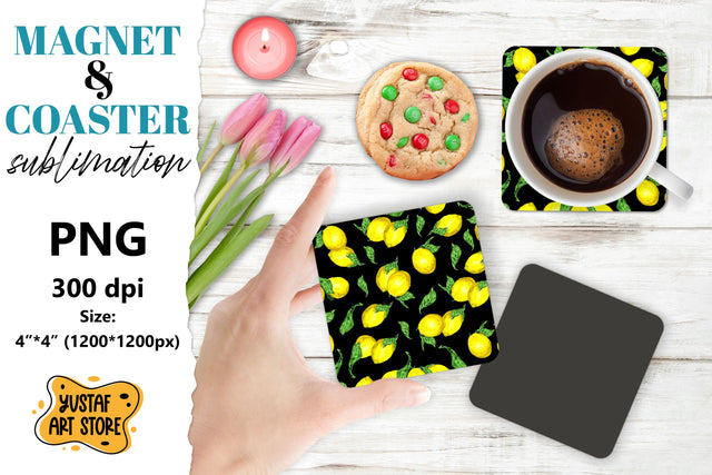 Lemon magnet sublimation/Lemon coaster sublimation Sublimation Yustaf Art Store 