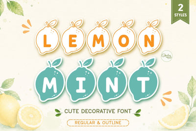 Lemon Mint - Cute Summer Decorative Font Font AnningArts Design 