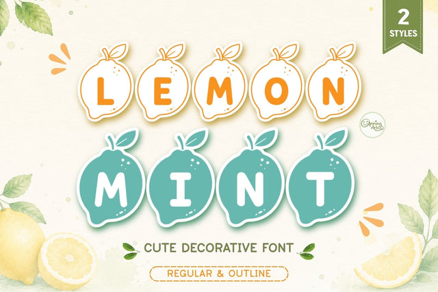 Lemon Mint - Cute Summer Decorative Font Font AnningArts Design 
