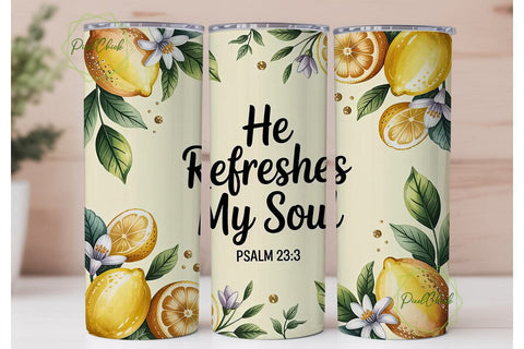 Lemon Refresh 20oz Tumbler Wrap Sublimation PixelChick 