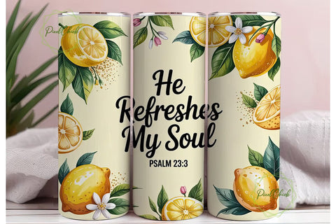 Lemon Refresh 20oz Tumbler Wrap Sublimation PixelChick 
