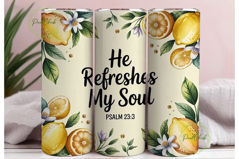 Lemon Refresh 20oz Tumbler Wrap Sublimation PixelChick 