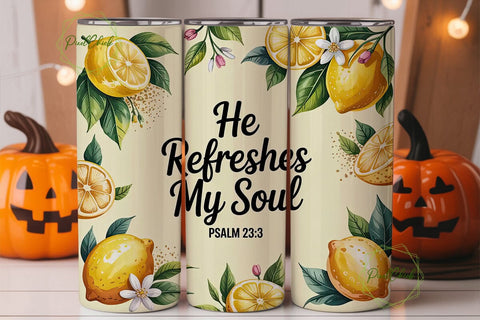 Lemon Refresh 20oz Tumbler Wrap Sublimation PixelChick 