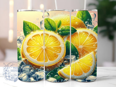 Lemon Slices Design wrap, Lemon Slices 20 oz Skinny Tumbler Sublimation Design, Instant Digital Download PNG, Lemon Slices Tumbler Wrap Sublimation ToriDesigns 